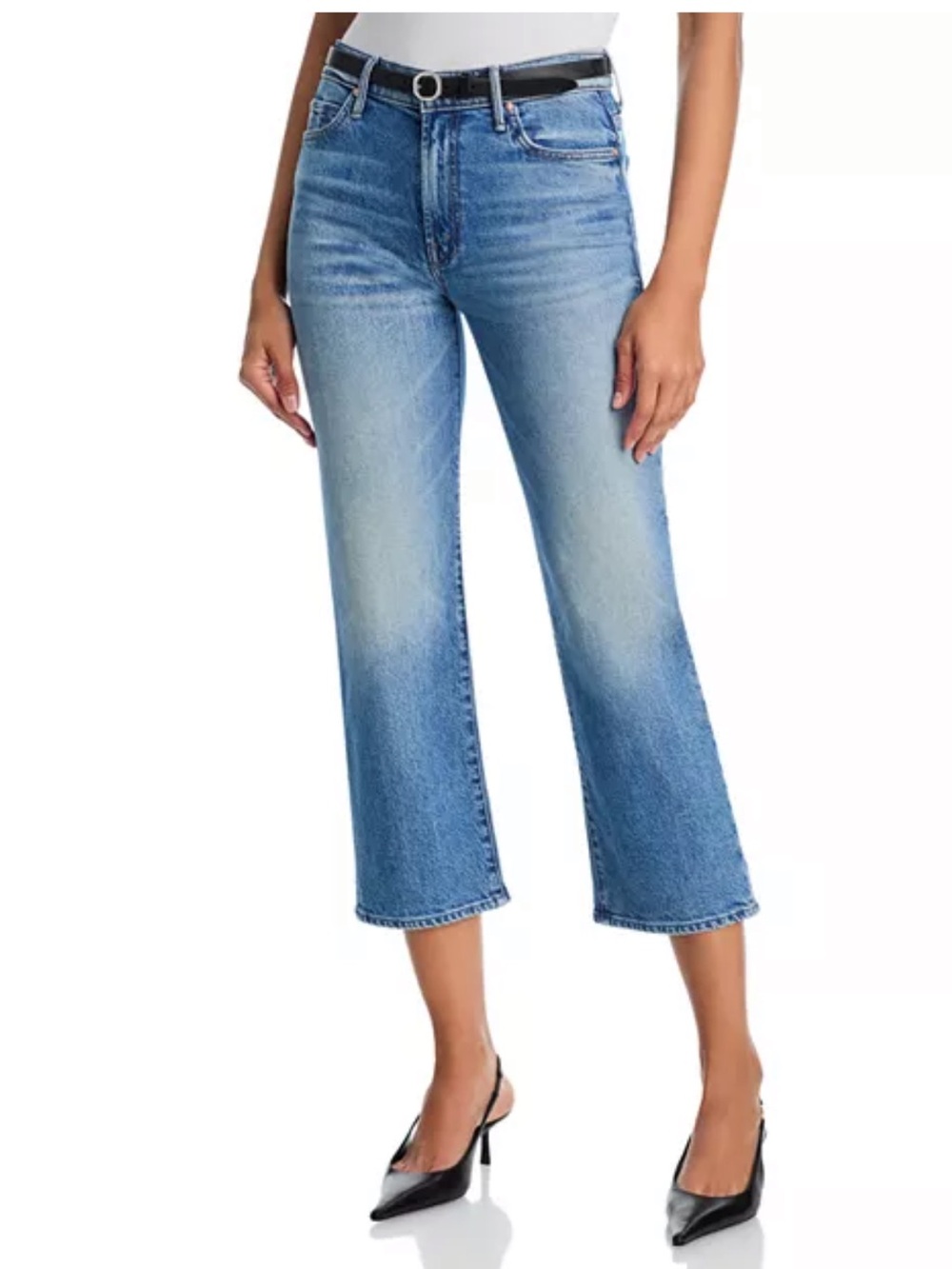 NWT MOTHER Lil Kick It High Rise Cropped Flare Jeans in Birds Gone Sz 31 - Picture 10 of 14